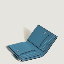 Cartera vertical Montblanc 4810 con cremallera en piel azul, 199345.