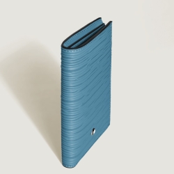 Cartera vertical Montblanc 4810 con cremallera en piel azul, 199345.