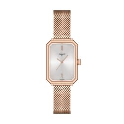 Reloj Tissot SRV de mujer rosado con malla milanesa, T1601103303300.