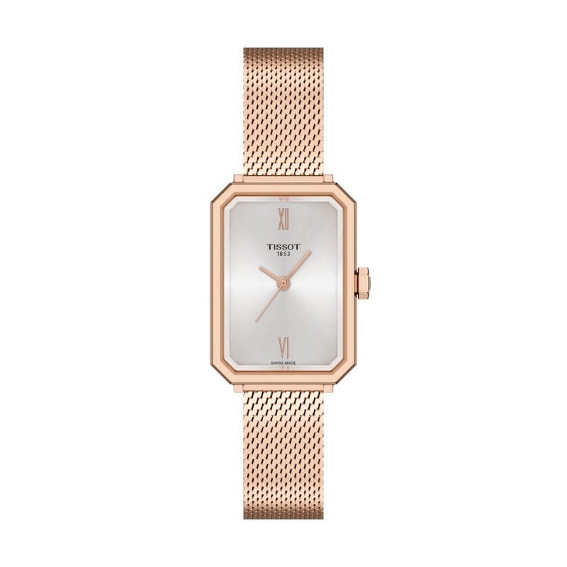 Reloj Tissot SRV de mujer rosado con malla milanesa, T1601103303300.