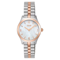 Reloj Tous Epic Icon acero bicolor rosé y esfera de nácar, 3000149300.