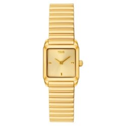 Reloj Tous 1950 dorado con caja cuadrada y brazalete, 3000149900.