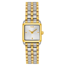Reloj Tous 1950 de mujer bicolor y caja cuadrada pequeña, 3000150100.