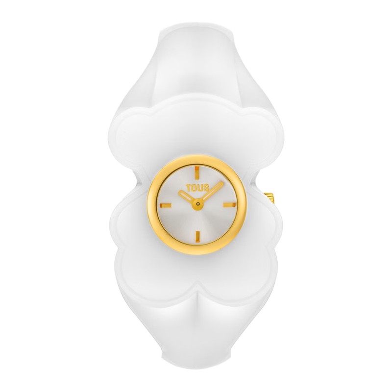 Reloj joya Tous Bear Folks dorado y brazalete blanco, 3000147200.