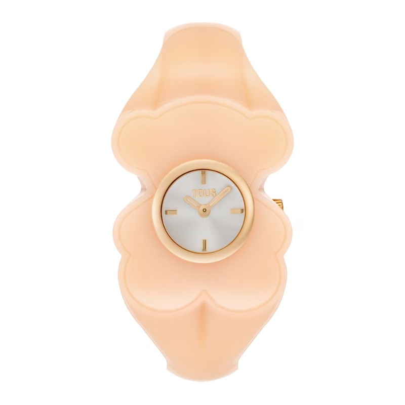 Reloj joya Tous Bear Folks dorado y brazalete rosa talla M, 3000147300.