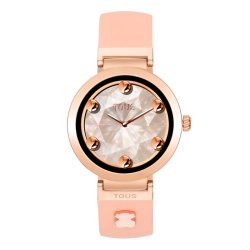 Reloj inteligente Tous S-Connect caja rosé y correa nude, 3000147800.
