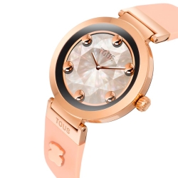 Reloj inteligente Tous S-Connect caja rosé y correa nude, 3000147800.