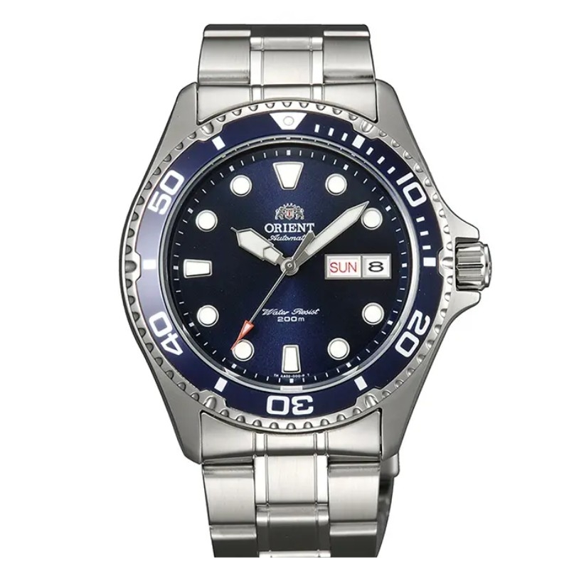 Reloj Orient Mako II automático, esfera azul y 200 m, TAA02005D9.