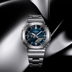 Reloj G-Shock en acero de hombre y esfera azul marino, GM-2110D-2BER.