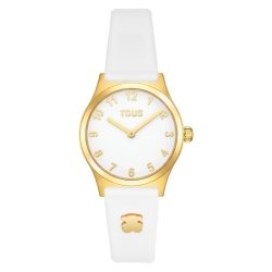 Reloj Tous Epic Icon KDT Charms dorado y correa blanca, 3000148900.