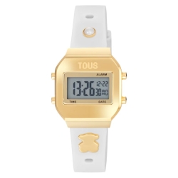 Reloj Tous digital Gemas XPRESurSLF dorado correa blanca, 3000150700.