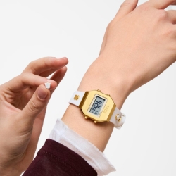 Reloj Tous digital Gemas XPRESurSLF dorado correa blanca, 3000150700.