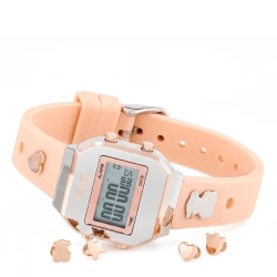 Reloj Tous digital XPRESurSLF bicolor rosé y correa silicona, 3000150900.