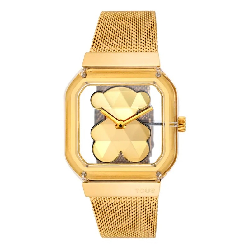 Reloj Tous D-Bear Party analógico en acero dorado, 3000143400.