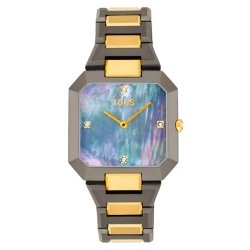 Reloj Tous Karat Squared gris bicolor y esfera de nácar, 3000144800.