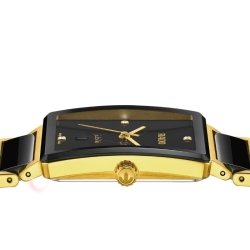 Reloj Rado Integral Diamonds dorado y cerámica negra, R20256712.