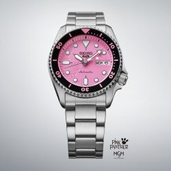 Reloj Seiko 5 Sports SKX Ed. limitada Pantera Rosa 38 mm, SRPM07K1.