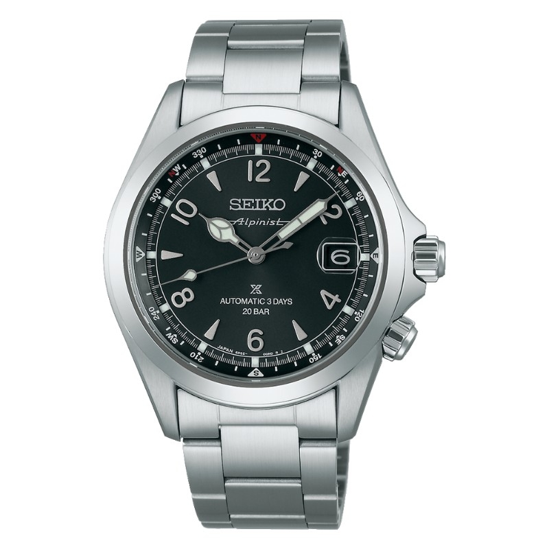 Reloj Seiko Prospex Alpinist con brazalete y esfera negra, SPB505J1.