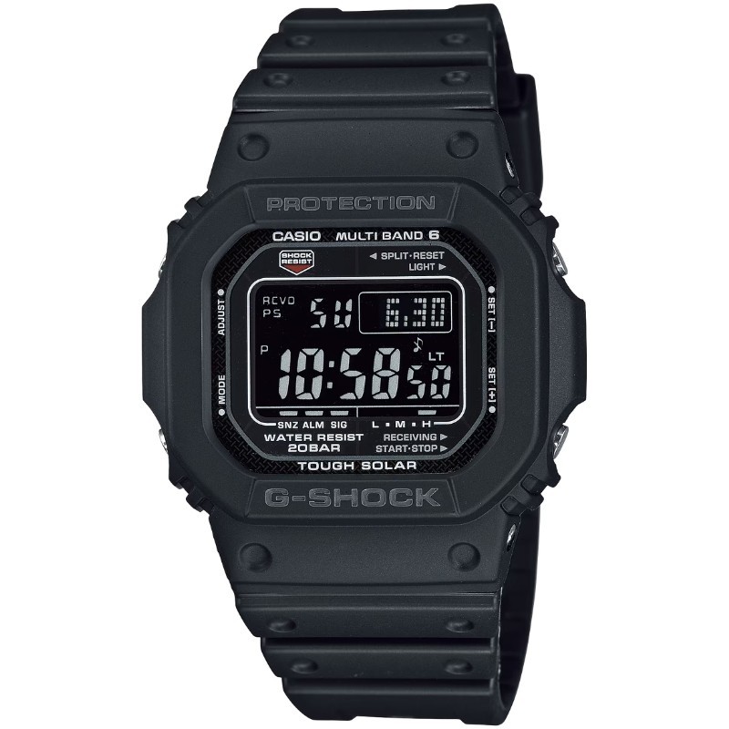 Reloj G-Shock multifunción digital solar en resina negra, GW-M5610U-1BER.
