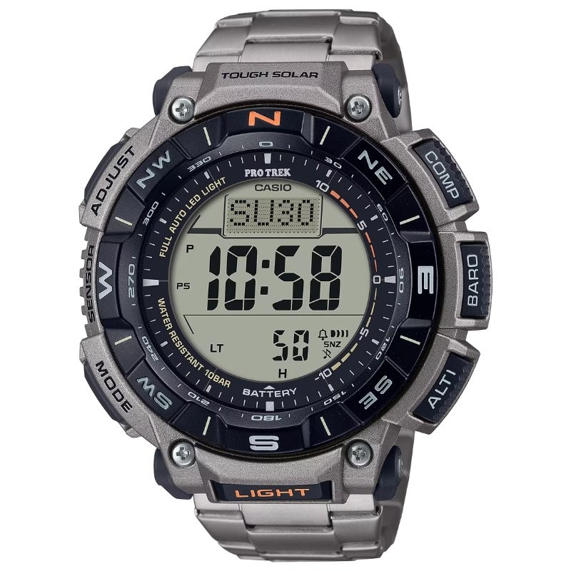 Reloj Casio Pro Trek Tough Solar de resina biológica y titanio, PRG-340T-7ER.