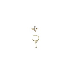 Pendiente suelto de plata dorada y circonitas de Salvatore Plata, 213A0314.