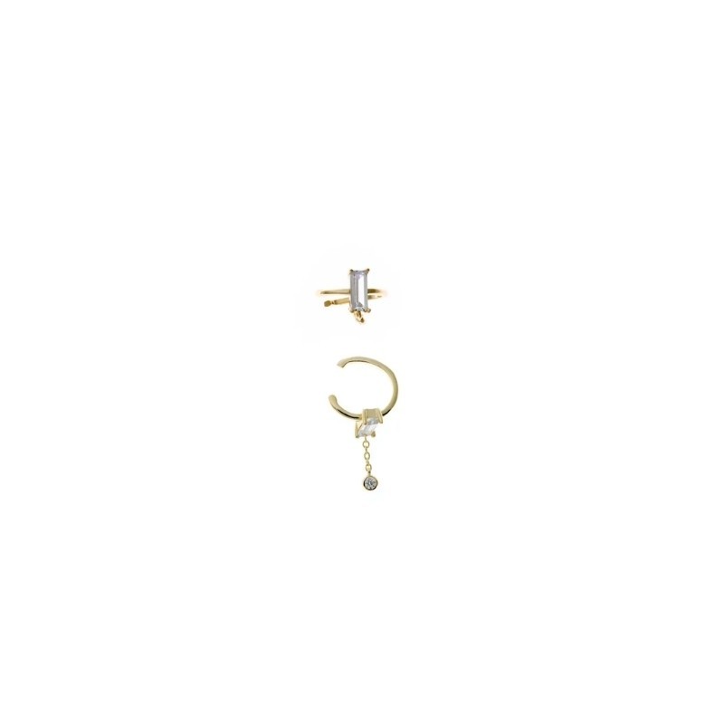 Pendiente suelto de plata dorada y circonitas de Salvatore Plata, 213A0314.