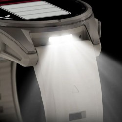 Reloj Garmin fēnix® 9 43 mm bisel titanio y correa gris, 010-04761-01.