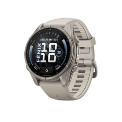 Reloj Garmin fēnix® 9 43 mm bisel titanio y correa gris, 010-04761-01.