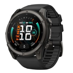 Reloj Garmin fēnix® 9 51 mm bisel titanio y correa negra 010-04763-11.