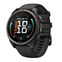 Reloj Garmin fēnix® 9 47 mn bisel titanio y correa negra, 010-04762-11.