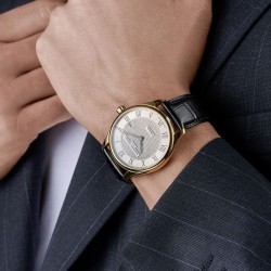 Reloj Frederique Constant Classics caja dorada y cuarzo, FC-220CR5B5.