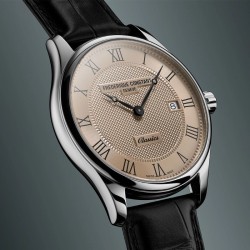 Reloj Frederique Constant Classics esfera beige y cuarzo, FC-220CR5B6.