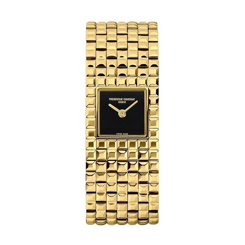 Reloj Frederique Constant Manchette dorado y esfera negra FC-200ONB1MC5B.