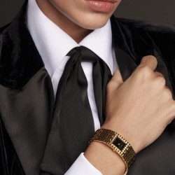 Reloj Frederique Constant Manchette dorado y esfera negra FC-200ONB1MC5B.