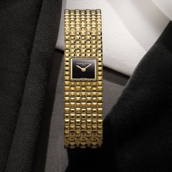 Reloj Frederique Constant Manchette dorado y esfera negra FC-200ONB1MC5B.
