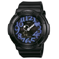 Reloj Casio Baby-G de mujer, en negro con número en morado BGA-134-1BER