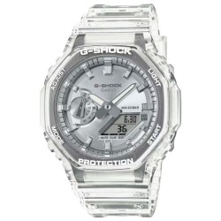 Reloj G-Shock cuarzo transparente con esfera plateada, GA-2100BM-7A8ER.