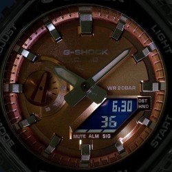 Reloj G-Shock cuarzo transparente con esfera plateada, GA-2100BM-7A8ER.