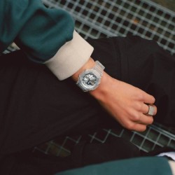 Reloj G-Shock cuarzo transparente con esfera plateada, GA-2100BM-7A8ER.