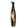 Florero o jarrón de cristal negro de Gustav Klimt "Sea Serpents", de Goebel