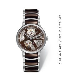Reloj Rado Centrix automático de hombre tipo "Skeleton" en cerámica marrón y acero R30179302