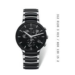 Reloj Rado "Centrix" de hombre, en acero y ceramica negra, con cronógrafo R30130152