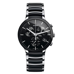 Reloj Rado "Centrix" de hombre, en acero y ceramica negra, con cronógrafo R30130152