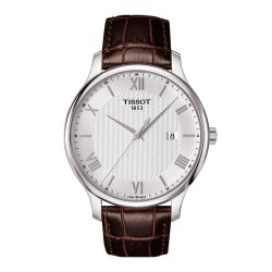 Reloj Tissot Tradiction de hombre de estilo clásico, con correa de piel, T0636101603800