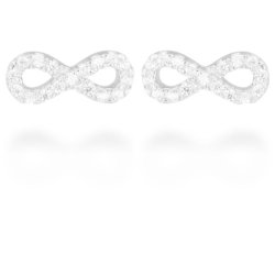 Pendientes de plata con circonitas, con forma de infinito, de Luxenter. 