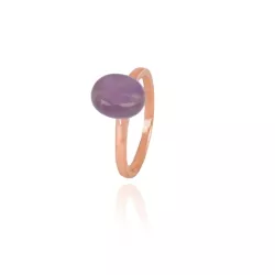 Anillo de plata dorada con oro rosa y amatistas natural "Sabie" de Luxenter.