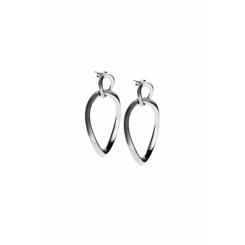 Pendientes largos con 2 aros en acero inoxidable, de DKNY. Pendientes largos con 2 aros en acero inoxidable, de DKNY.
