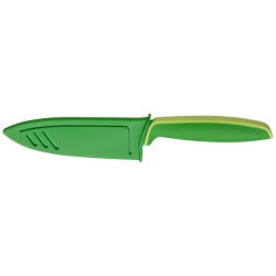 Cuchillo de cocina en acero y resina verde, con funda protectora, "Touch" de WMF