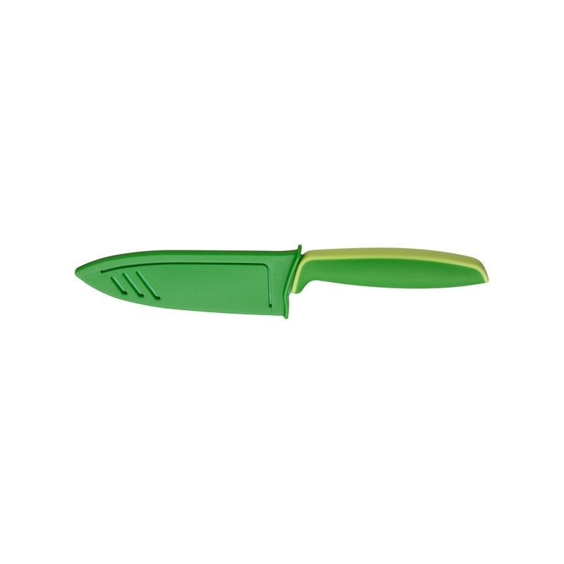 Cuchillo de cocina en acero y resina verde, con funda protectora, "Touch" de WMF Cuchillo de cocina en acero y resina verde, con funda protectora, "Touch" de WMF
