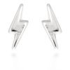 Pendientes pequeños y pegados de plata rodiados con forma de rayo, de Luxenter. Descúbrelos en nuestra tienda joyeriamiguelonlin